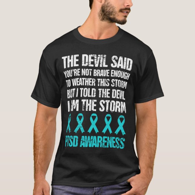 Camiseta Posto em dificuldades Sensibilização do Ptsd em st (Frente)