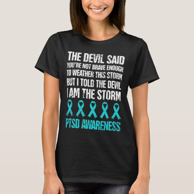 Camiseta Posto em dificuldades Sensibilização do Ptsd em st (Frente)