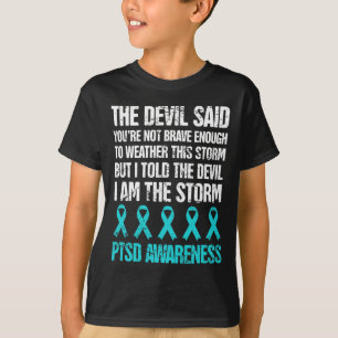 Camiseta Posto em dificuldades Sensibilização do Ptsd em st