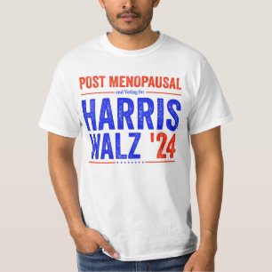 Camiseta Posto Menopausal e votação para Harris Walz 2024
