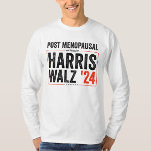 Camiseta Posto Menopausal e Votação para Harris Walz '24 EU