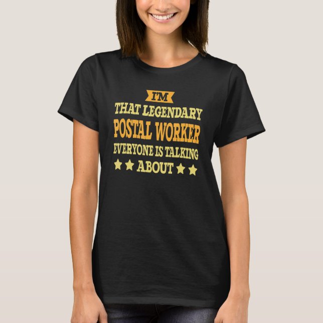 Camiseta Posto Trabalhador Postal Título do Funcionário Fun (Frente)