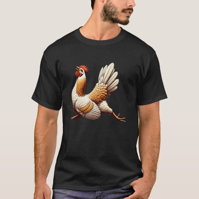 Camiseta Postura de Yoga de Frango (Frente)