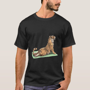 Camiseta Postura de Yoga do Tigre de Bengala Meditação Zen