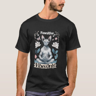 Camiseta Posturas de Yoga Vibrações Positivas Gatinho Gato 