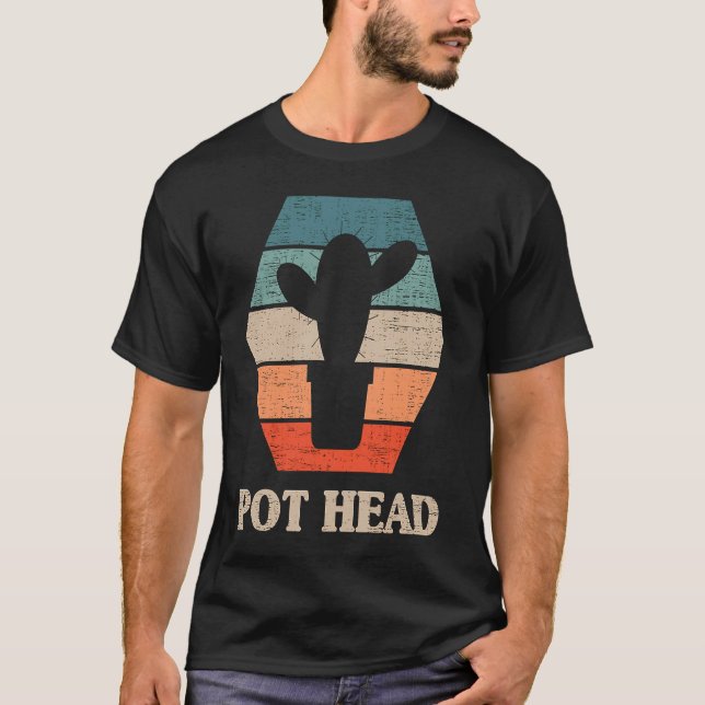 Camiseta Pot Head Cactus  Gardener Garden Plants Gardener (Frente)
