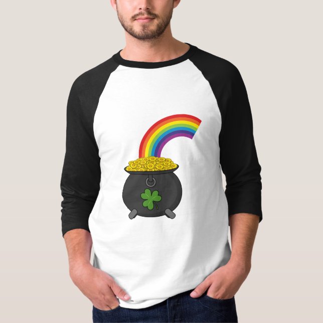 Camiseta Pot of Gold Rainbow Cartoon (Frente)