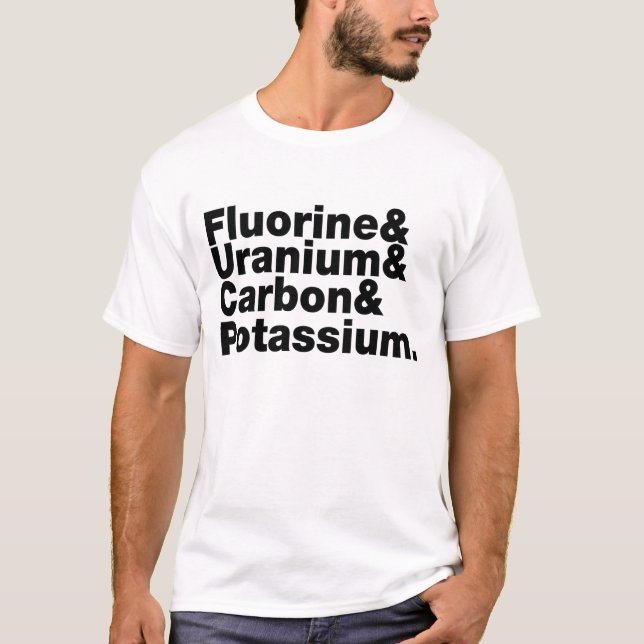 Camiseta Potássio de urânio do carbono do flúor (Frente)