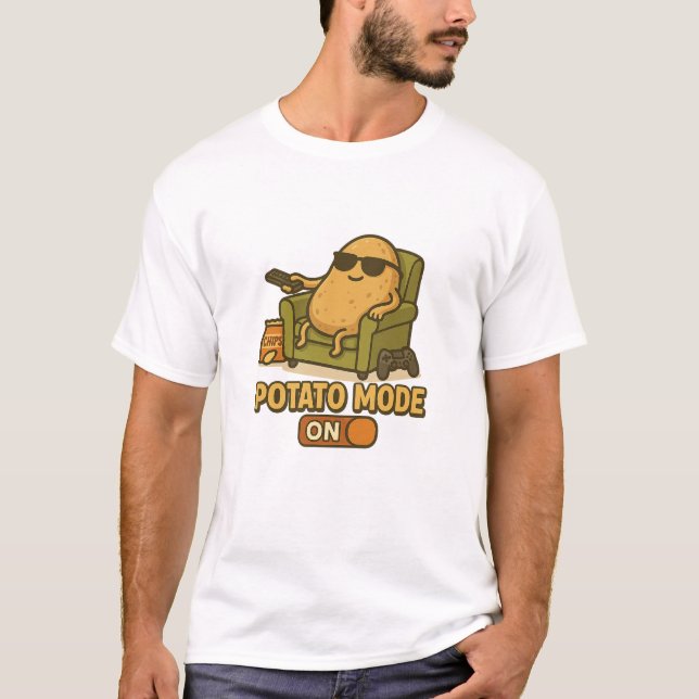 Camiseta Potato Mode – Lazy Life Activated (Frente)