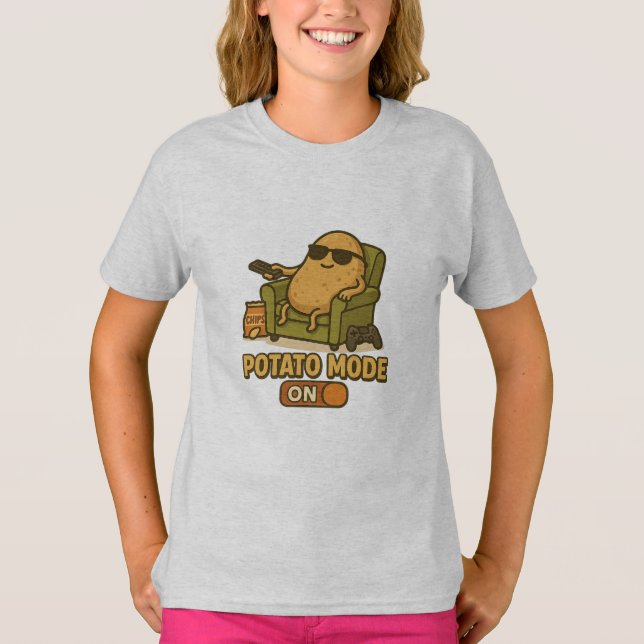Camiseta Potato Mode – Lazy Life Activated (Frente)