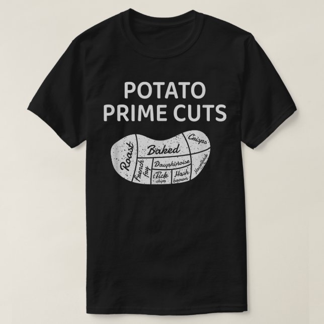 Camiseta Potato Prime Cuts Chef Cook Vegan Vegetarian  (Frente do Design)