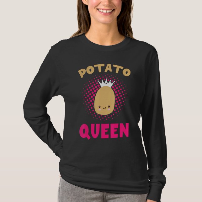 Camiseta Potato Queen Funny Potato Vegetable Lovers Boys Gi (Frente)