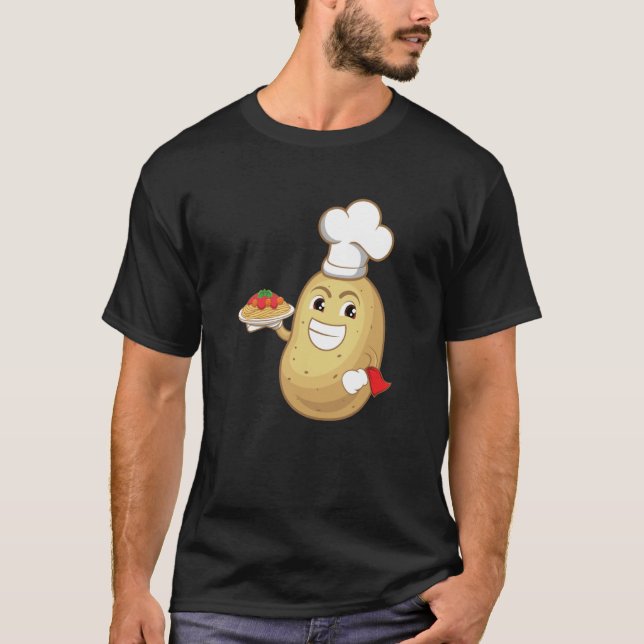 Camiseta Potatoe Serving Spaghetti Restaurant Hobby Chef (Frente)