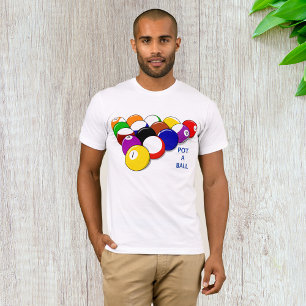 Camiseta Pote A Ball Billiards Mens T-Shirt