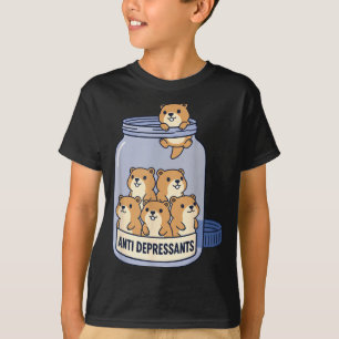 Camiseta Pote Antidepressivo de Toupeira Engraçado para Men