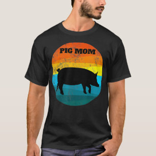 Camiseta Pote bonito Belly PIG MOM Vintage Pig Amantes de C