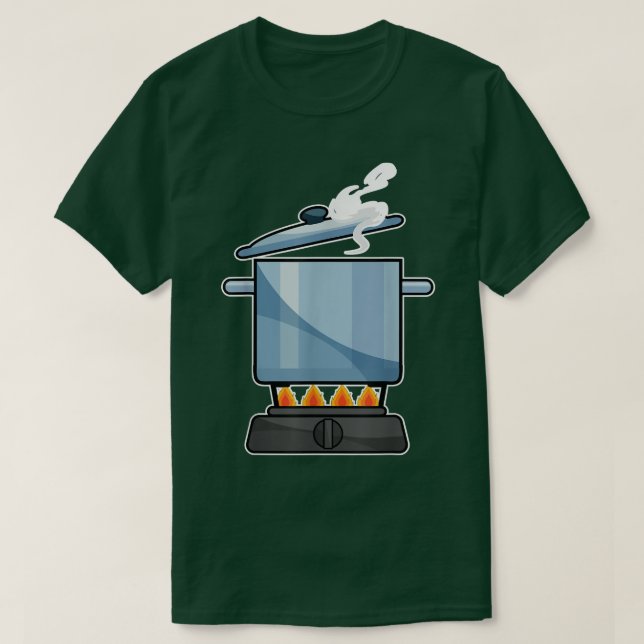 Camiseta pote Cozinhar lareira (Frente do Design)