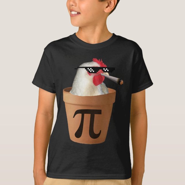 Camiseta Pote de frango Torta Engraçada Matemática Pi Dia (Frente)