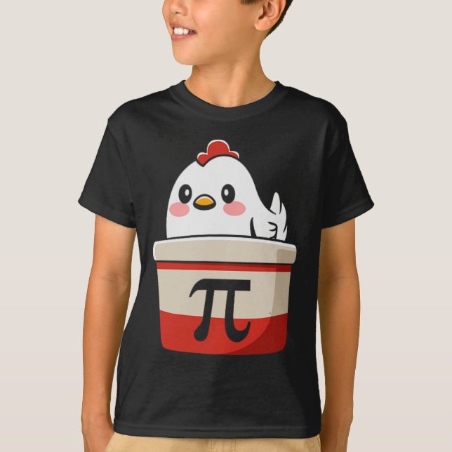 Camiseta Pote de frango Torta Engraçada Matemática Pover Pu (Frente)