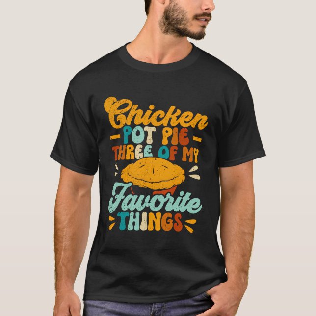 Camiseta Pote De Frango Três Das Minhas Coisas Favoritas En (Frente)