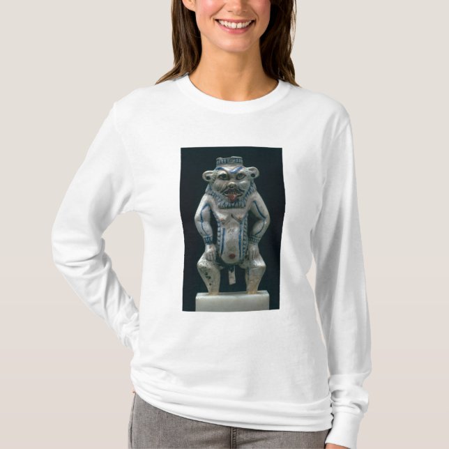 Camiseta Pote de Kohl sob a forma do deus Bes, reino novo, (Frente)