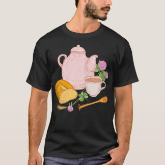 Camiseta Pote de Mel Tea Bread Cup e Flores