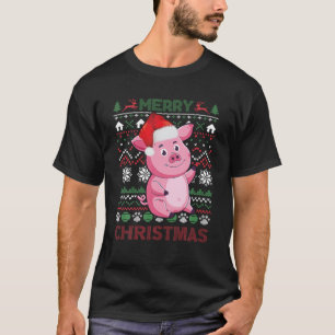 Camiseta Pote de Natal Feio Bellying Pig Santa Hat