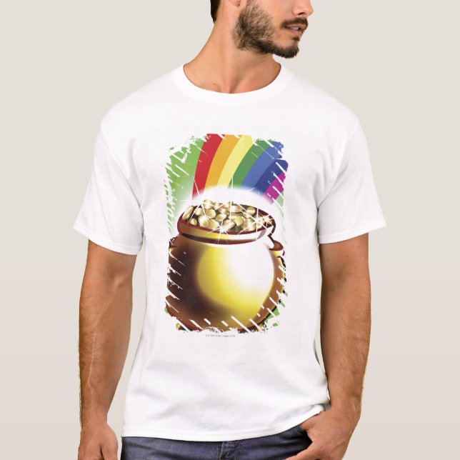 Camiseta Pote de ouro e de arco-íris (Frente)