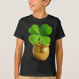 Camiseta Pote De Ouro Sortudo Com Rua De Vestuário De Quatr