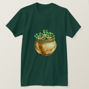 Camiseta Pote de Ouro Trevo de Ouro Verde