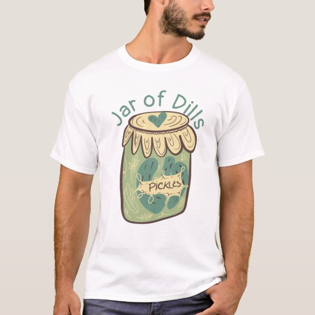 Camiseta Pote de Picles de Endro Verde Amante de Comida (Frente)