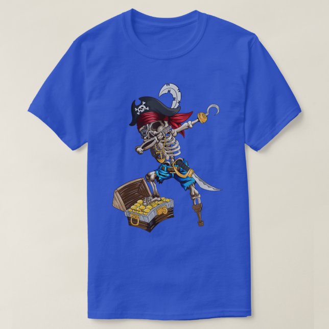 Camiseta Pote De Pirata De Skeleton Dourado Dabbing Dab Hat (Frente do Design)