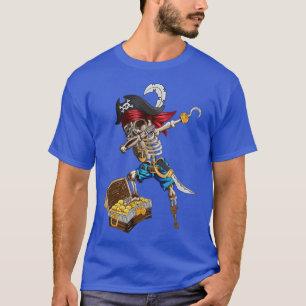 Camiseta Pote De Pirata De Skeleton Dourado Dabbing Dab Hat