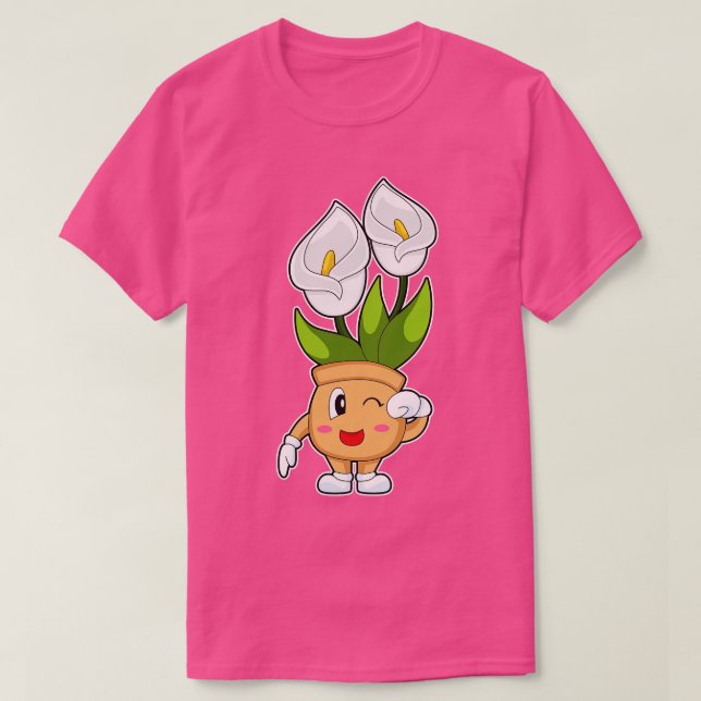 Camiseta Pote de Planta Calla Lily Flower (Frente do Design)