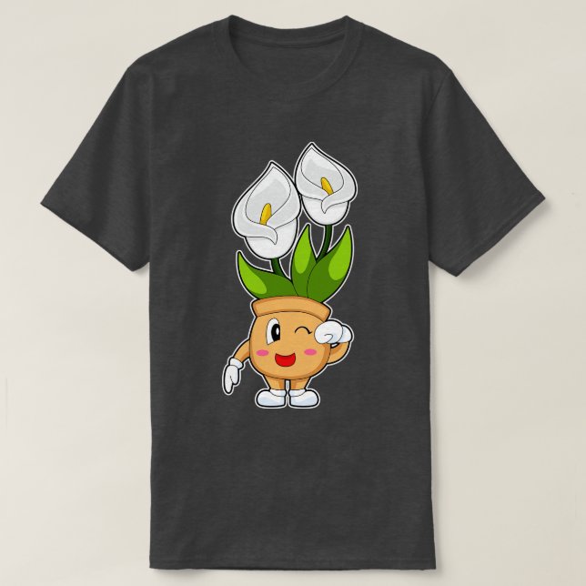 Camiseta Pote de Planta Calla Lily Flower (Frente do Design)