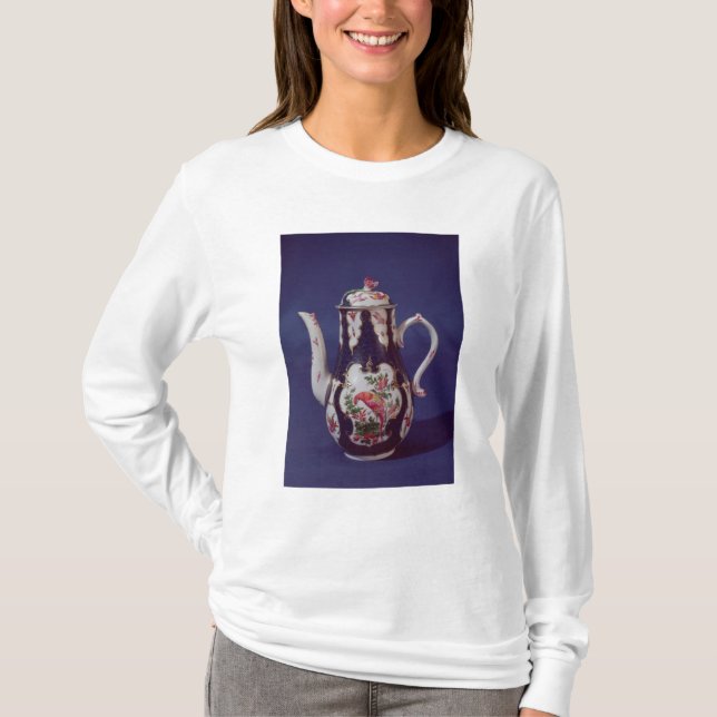 Camiseta Pote do café de Worcester, decorado com pássaros (Frente)