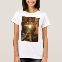 Pote dourado do chá