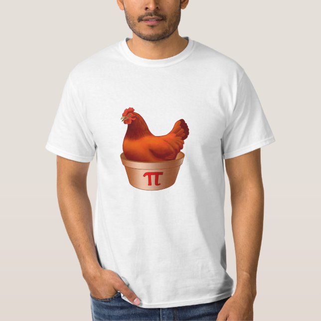 Camiseta Pote Engraçado Pi (Pie) Red Hen (Frente)