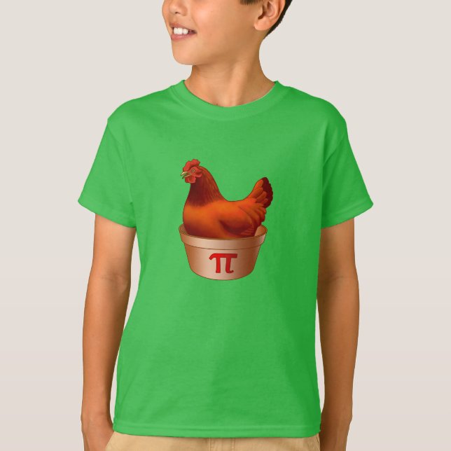 Camiseta Pote Engraçado Pi (Pie) Red Hen (Frente)