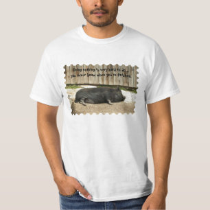 Camiseta Pote engraçado t-shirt inchado dos homens do porc