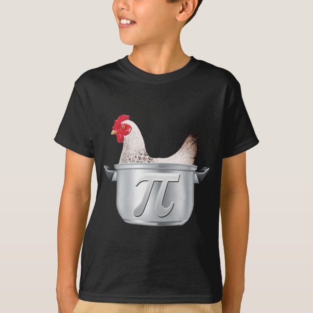 Camiseta Pote Pi da galinha - matemática engraçada (Frente)