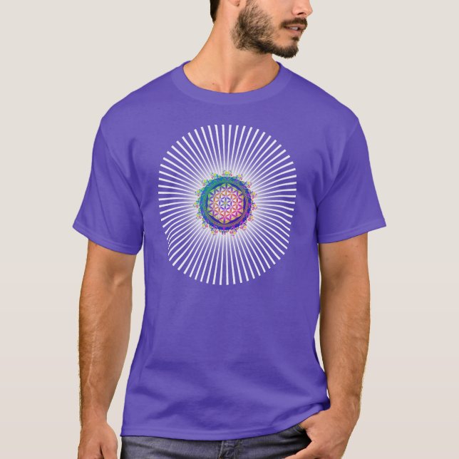 Camiseta Potência da Flor da Vida / Blume des Lebens (Frente)