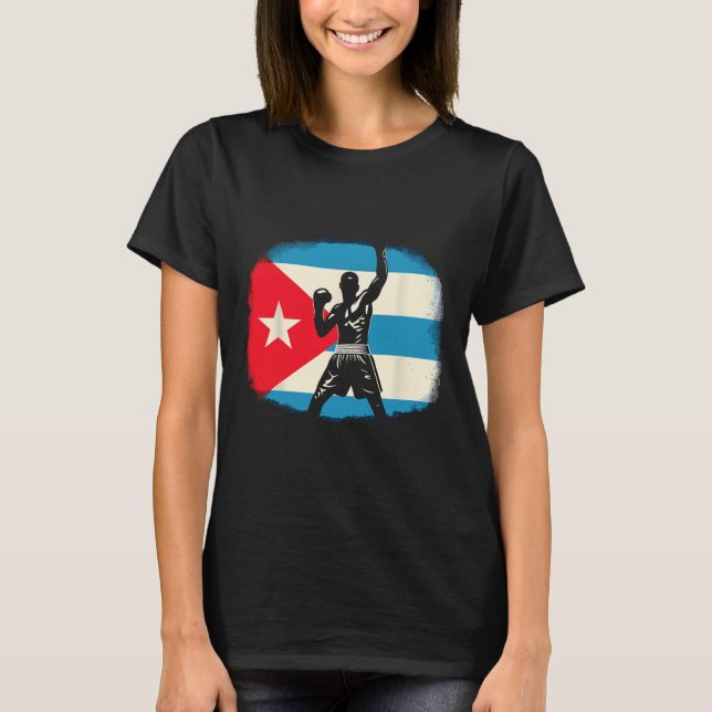 Camiseta Potência de Boxing Cubana com Orgulho de Bandeira (Frente)
