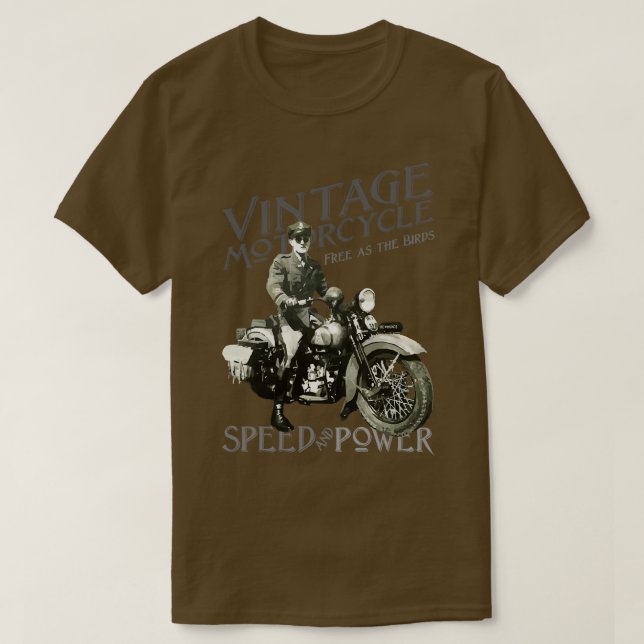 Camiseta Potência de velocidade da motocicleta Vintage (Frente do Design)