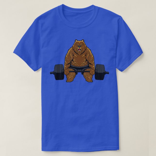 Camiseta Potência elevadora de peso Barbell - Urso de Desta (Frente do Design)