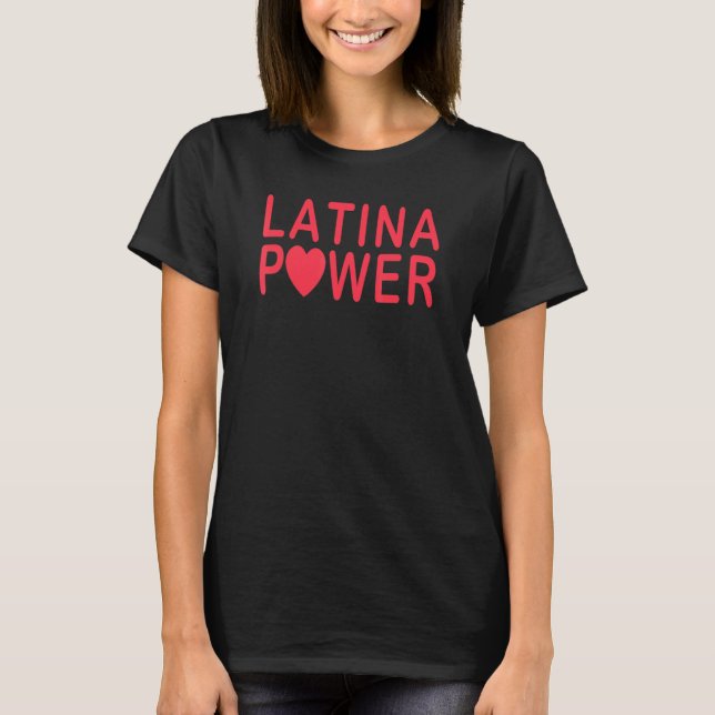 Camiseta Potência Latina Potente Para Mulheres E Raparigas  (Frente)