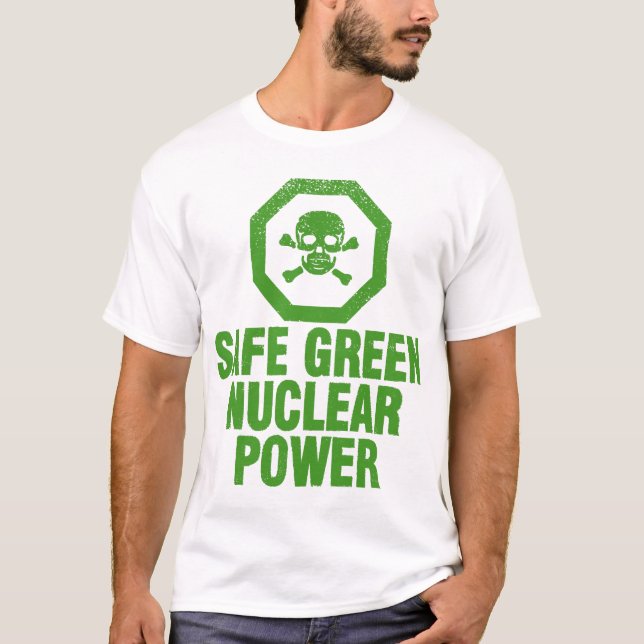Camiseta Potência nuclear verde seguro - verde do abacate (Frente)