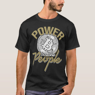 Camiseta Potência para o Cryptocurrency e Bitmoney do pesso