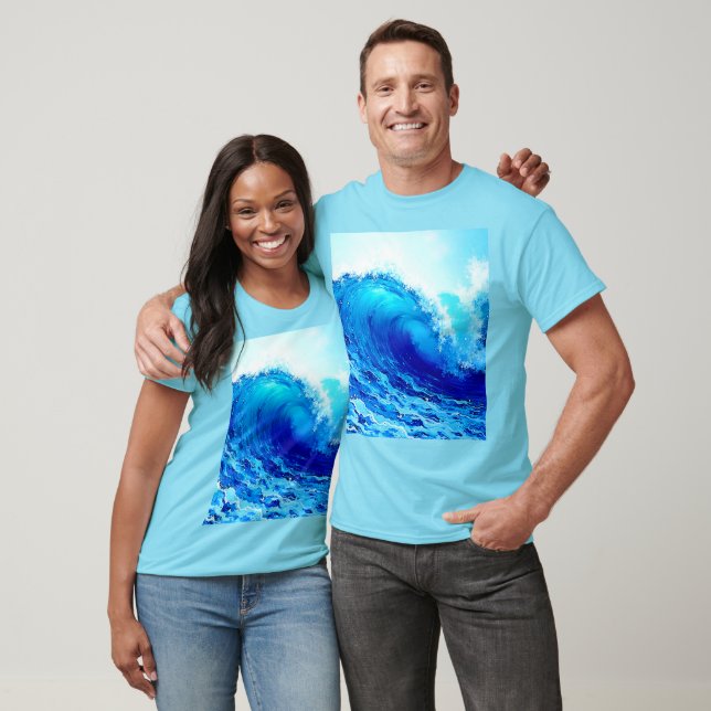 Camiseta Potente Design de Onda Oceânica (Unissex)