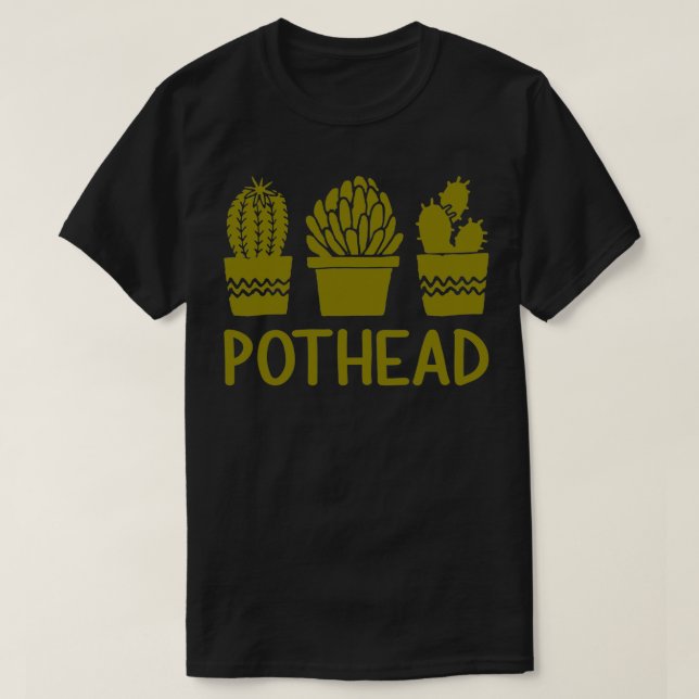 Camiseta Pothead Cactus Plantas Potentes Pote De Erva Fuman (Frente do Design)